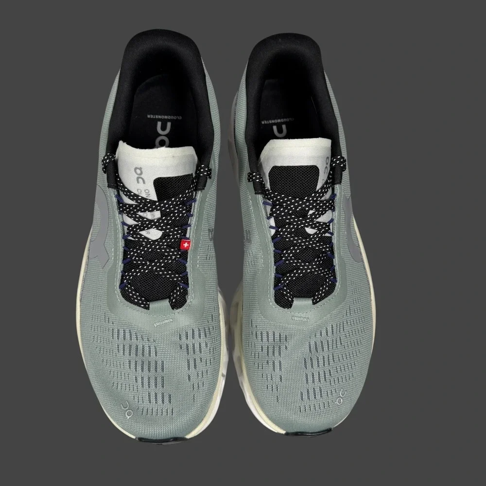 On Running Cloudventure Sneakers in Sage Green and White